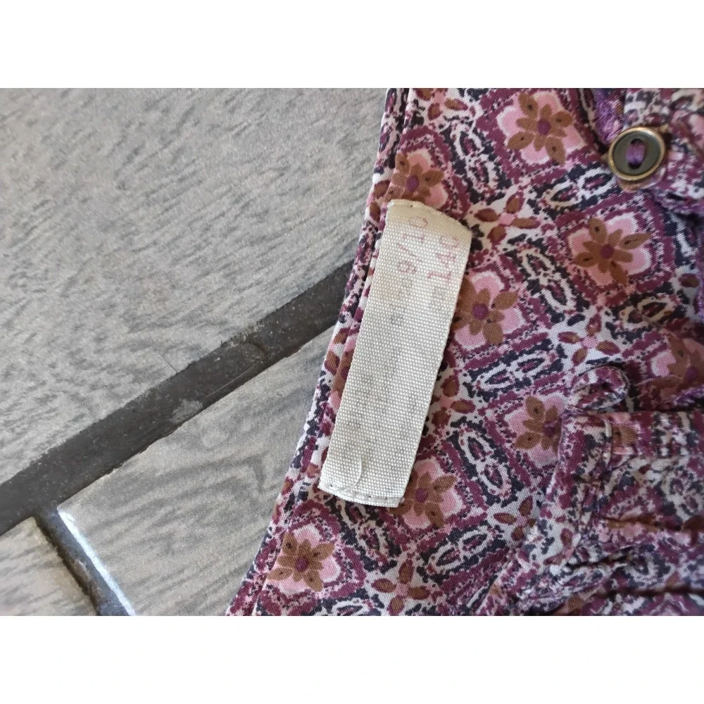 Zara Geometric Floral Pintuck Long Sleeve Boho Medallion Dress Size‎ 9/10